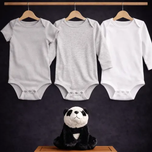 3-Piece Essential Baby Bodysuit Set (18 Months) with Panda Plush - Product Image