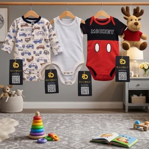 3-Piece Baby Bodysuit Set with Reindeer Plush Toy - Product Image