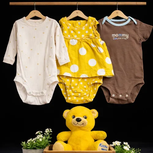Baby Outfit Set (6-9 Months) with Teddy Bear Plush Toy - Product Image