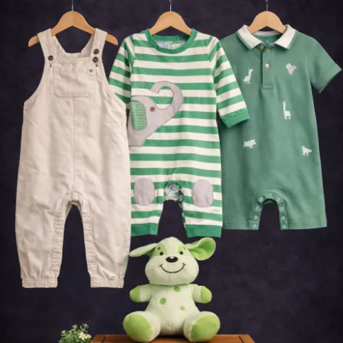 3-Piece Baby Boys Safari Adventure Set (18-24 Months) with Green Puppy Toy - Product Image