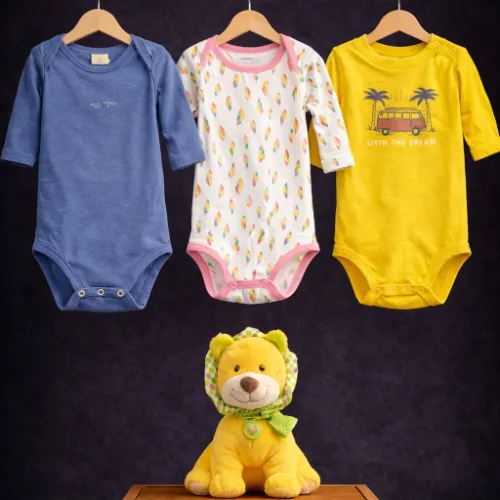 3-Piece Baby Adventure Bodysuit Set (18 Months) with Plush Lion Toy - Product Image