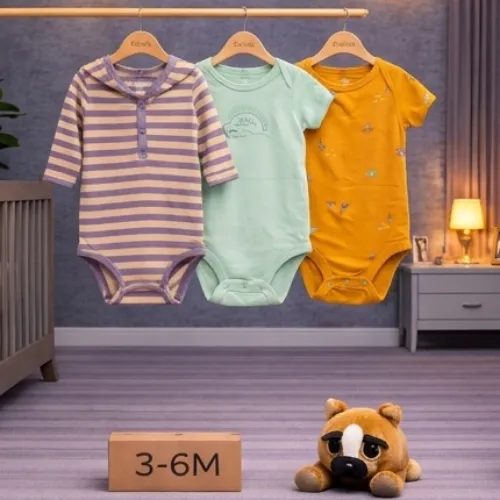 Baby Bodysuit Gift Set with Plush Puppy Dog Toy - Product Image