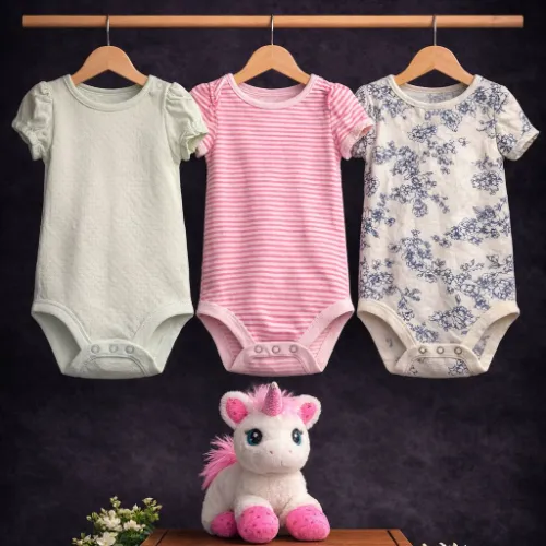 3-Piece Baby Girls Garden Pastel Bodysuit Set (18-24 Months) with Pink Magic Unicorn - Product Image