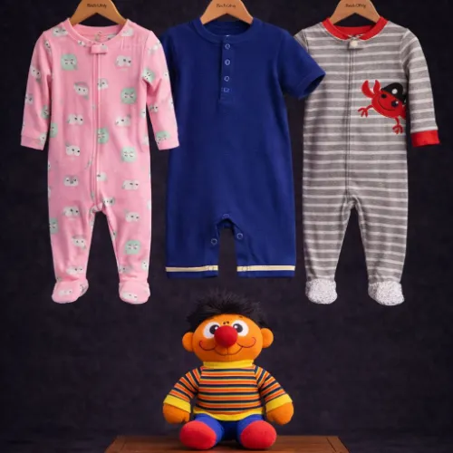 Rompers Set For Baby Girls (18 Months) with Ernie Soft Toy - Product Image