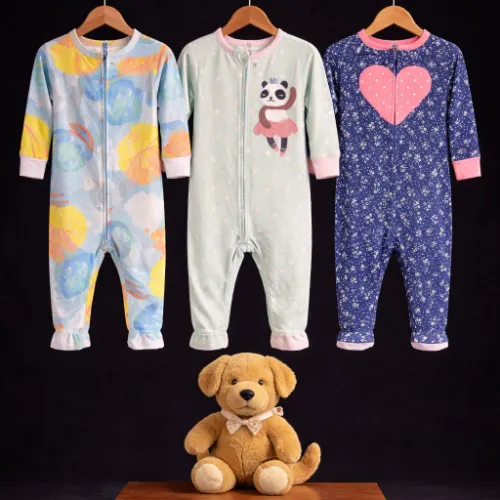 Rompers Set For Baby Girls (18 Months) with Teddy Bear Soft Toy - Product Image