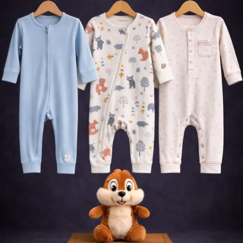 3 Piece Baby Rompers Set (12–18M) with Chipmunk Plush Toy - Product Image