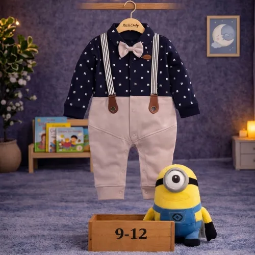 Baby Gentleman Romper with Minion Plush Toy - Product Image