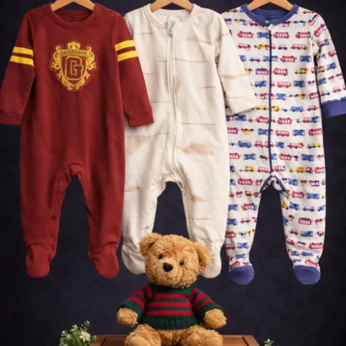3-Piece Baby Boy Gryffindor Adventure Romper Set (18 Months) with Sweater Bear - Product Image
